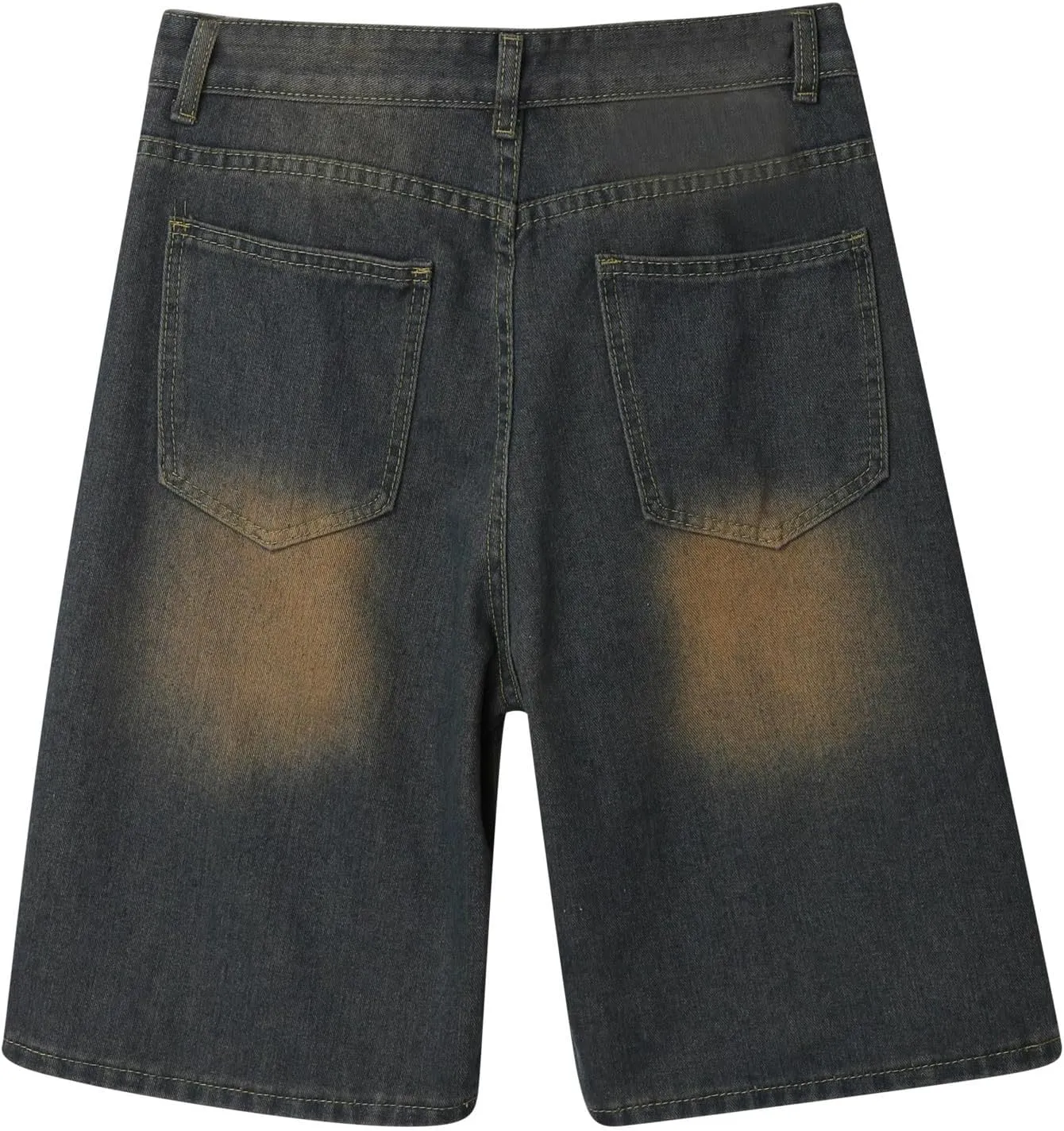Men's Loose Y2K Hip Hop Cropped Jean Shorts Work Denim Shorts with Pockets Casual Trendy Outfits