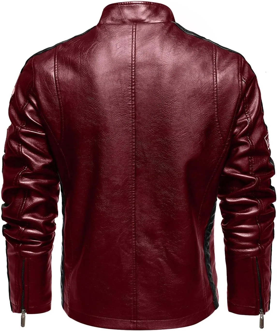 Men's PU Leather Jacket Windbreaker Leather Motorcycle Jacket Men Racing Jacket Riding Coat
