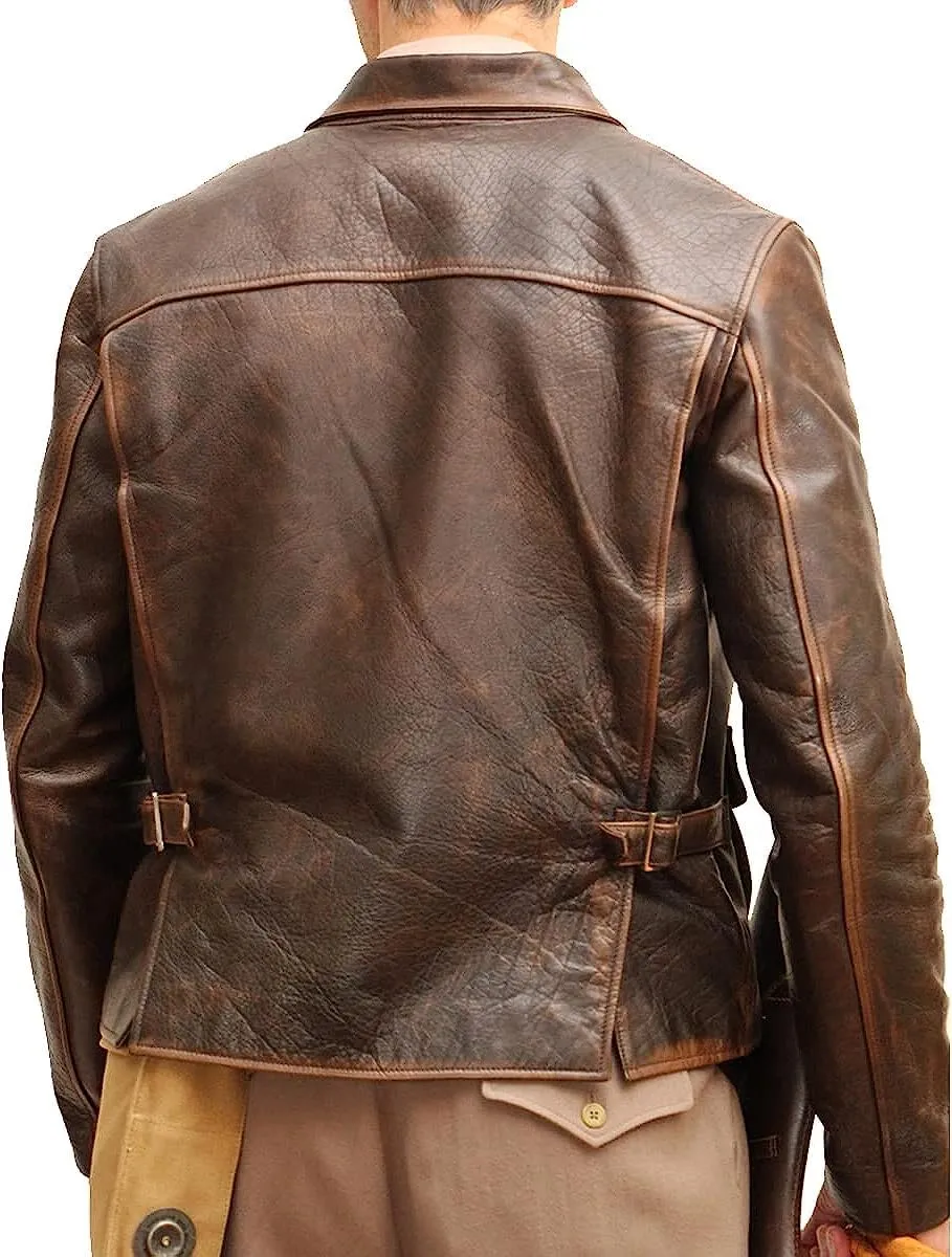 Mens Raider Of The Lost Jones Leather Jacket  Vintage Harrison Indiana Leather Jacket  Distressed Leather Jacket