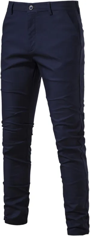 Men's Skinny-Fit Casual Stretch Chino Pant Classic Fit Flat Front Dress Pants Slim Fit Slacks Tapered Trousers