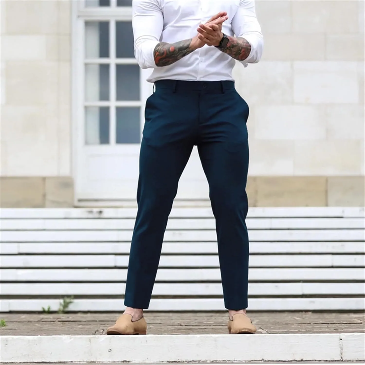 Mens Slim Fit Chino Pants Stretch Golf Pants Men Relaxed Fit Dress Business Casual Dress Pants Cargo Jogger Pants