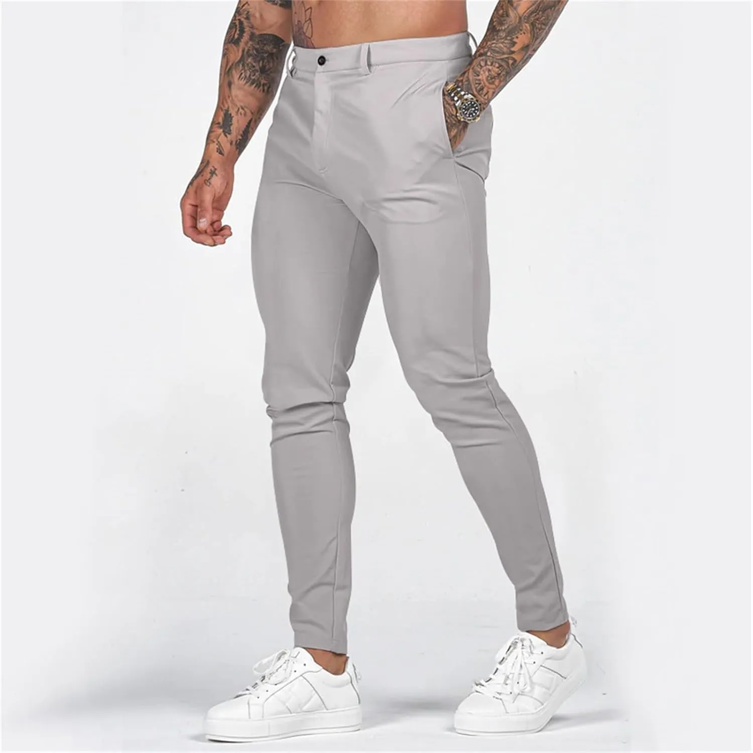 Mens Slim Fit Chino Pants Stretch Golf Pants Men Relaxed Fit Dress Business Casual Dress Pants Cargo Jogger Pants
