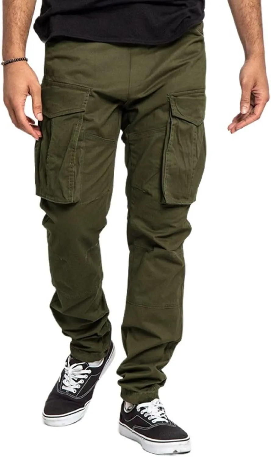 Mens Wild Cargo Pants Relaxed Fit Athletic Stretch Jogger Sweatpants Premium Slim Fit Chino Trousers with Pockets