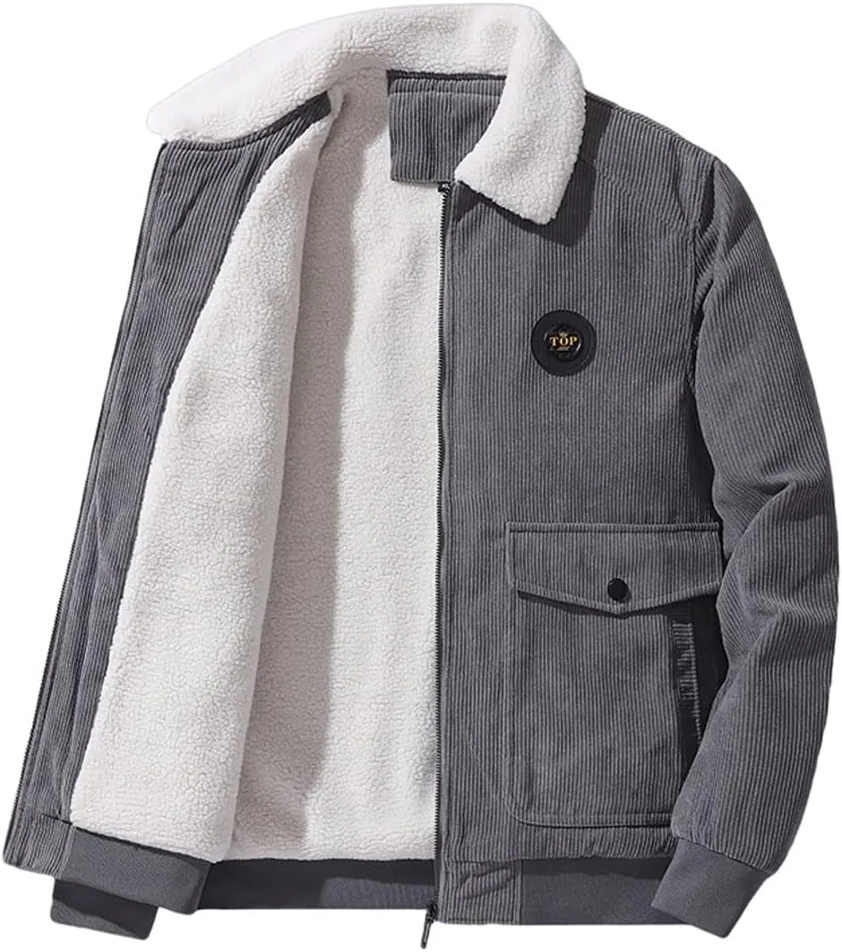 Men's Winter Casual Jacket Men's Winter Cashmere Coat Men's Cashmere Thickened Jacket Cotton Padded Jacket