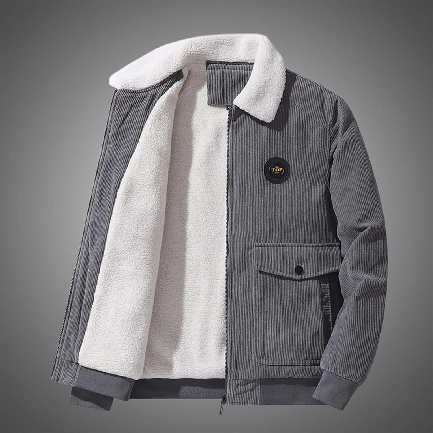Men's Winter Casual Jacket Men's Winter Cashmere Coat Men's Cashmere Thickened Jacket Cotton Padded Jacket