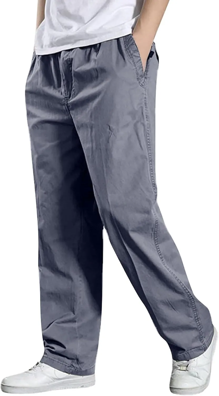 MIDOO Mens Cargo Pants Slim Fit Casual Loose Straight Sweatpants Outdoor Lightweight Work Hiking Pants Jogger Tousers