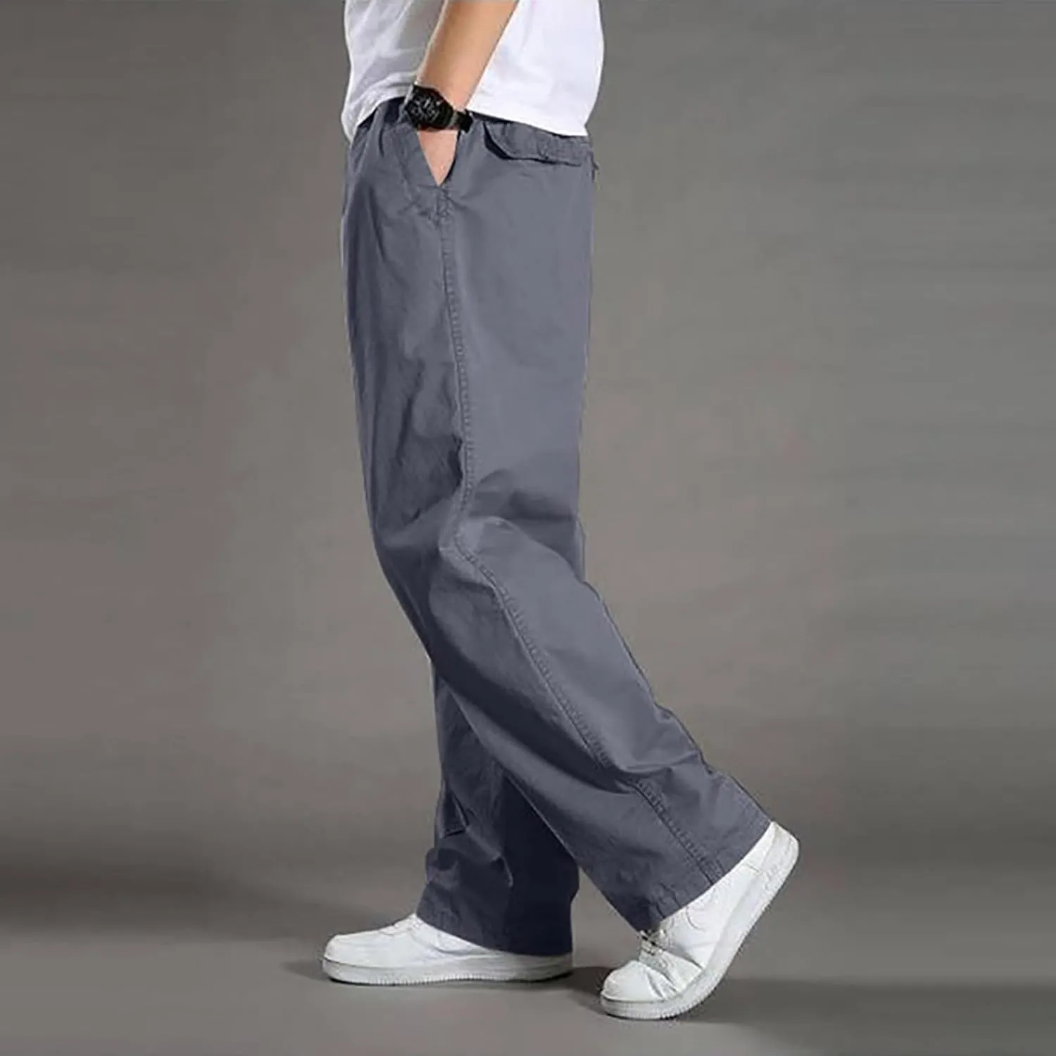 MIDOO Mens Cargo Pants Slim Fit Casual Loose Straight Sweatpants Outdoor Lightweight Work Hiking Pants Jogger Tousers