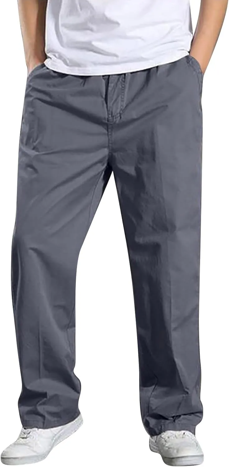MIDOO Mens Cargo Pants Slim Fit Casual Loose Straight Sweatpants Outdoor Lightweight Work Hiking Pants Jogger Tousers