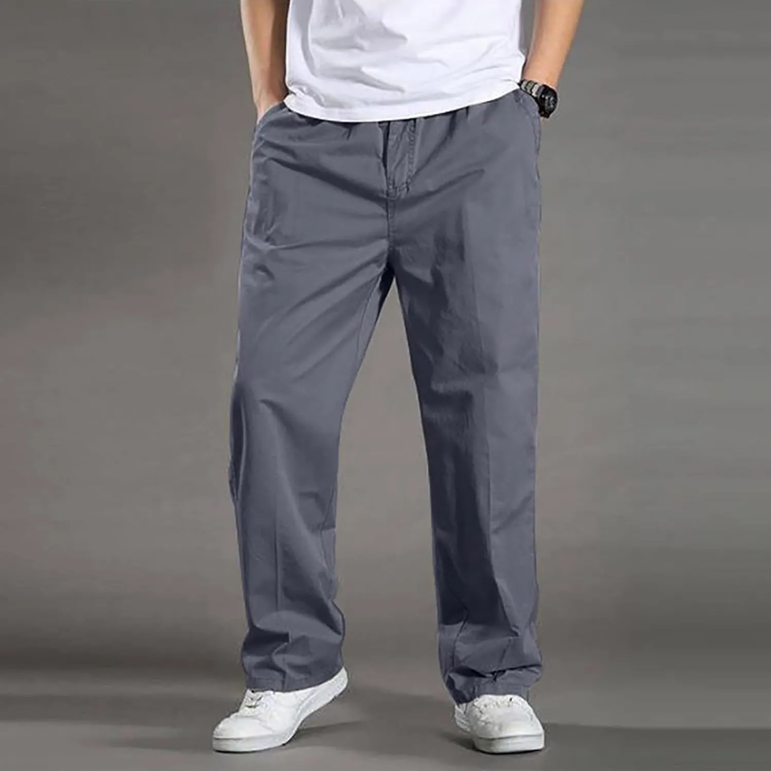 MIDOO Mens Cargo Pants Slim Fit Casual Loose Straight Sweatpants Outdoor Lightweight Work Hiking Pants Jogger Tousers