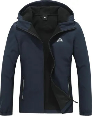 MOERDENG Women's Waterproof Softshell Jacket with Hood Fleece Lined Winter Jacket Insulated Windbreaker Hiking Jacket