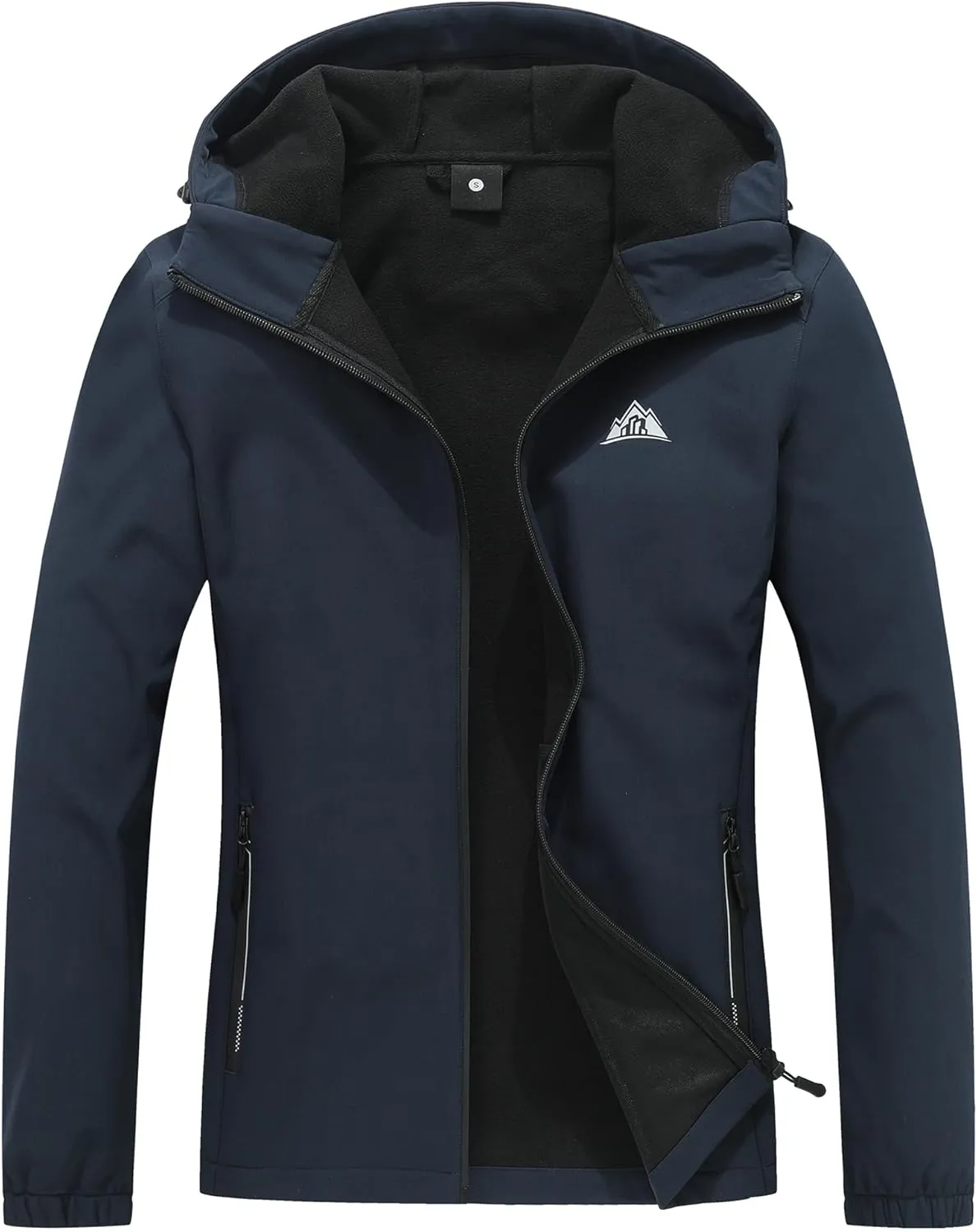 MOERDENG Women's Waterproof Softshell Jacket with Hood Fleece Lined Winter Jacket Insulated Windbreaker Hiking Jacket
