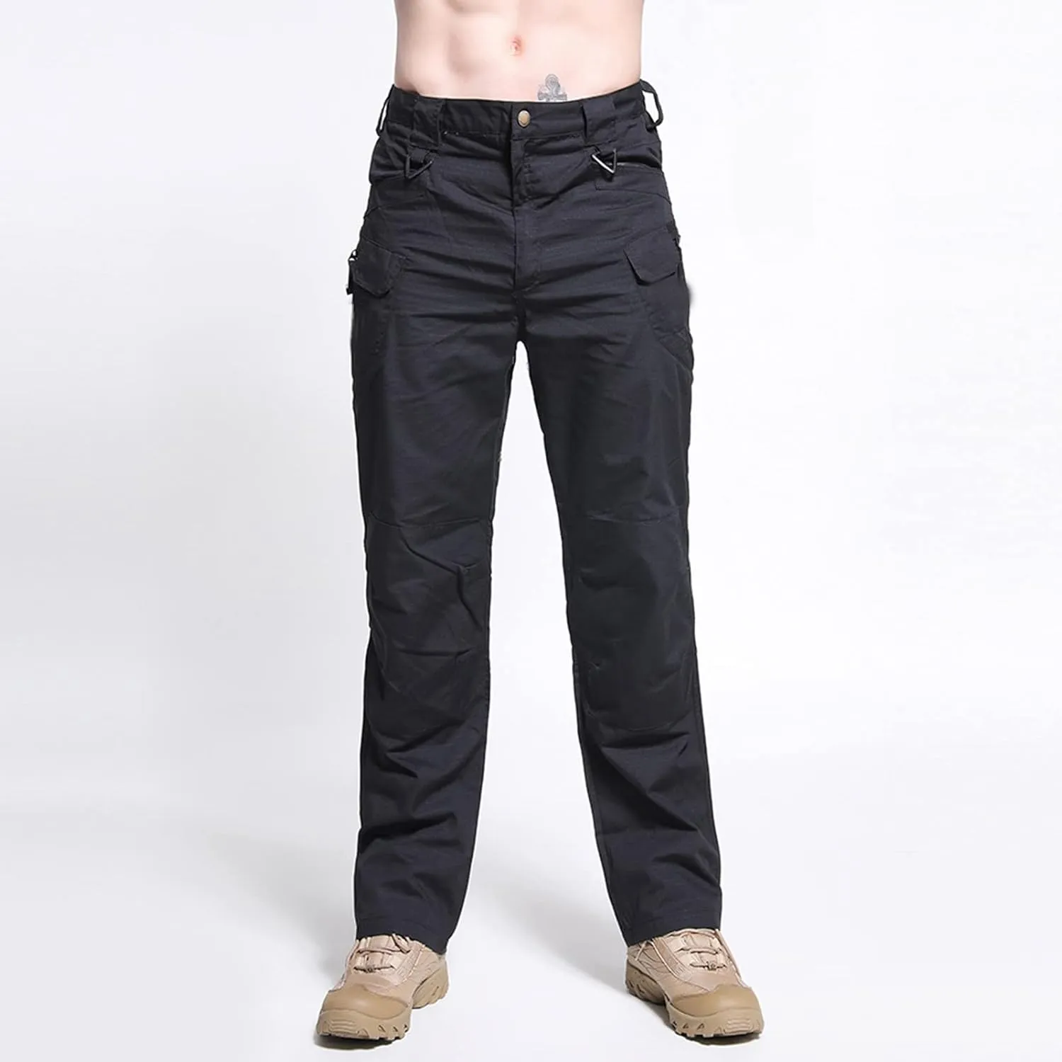 Muscularfit Cargo Pants Men Camouflage Buckle Zipper Straight Tooling Trousers Multi Pockets Causal Cotton Outdoor Sweatpant