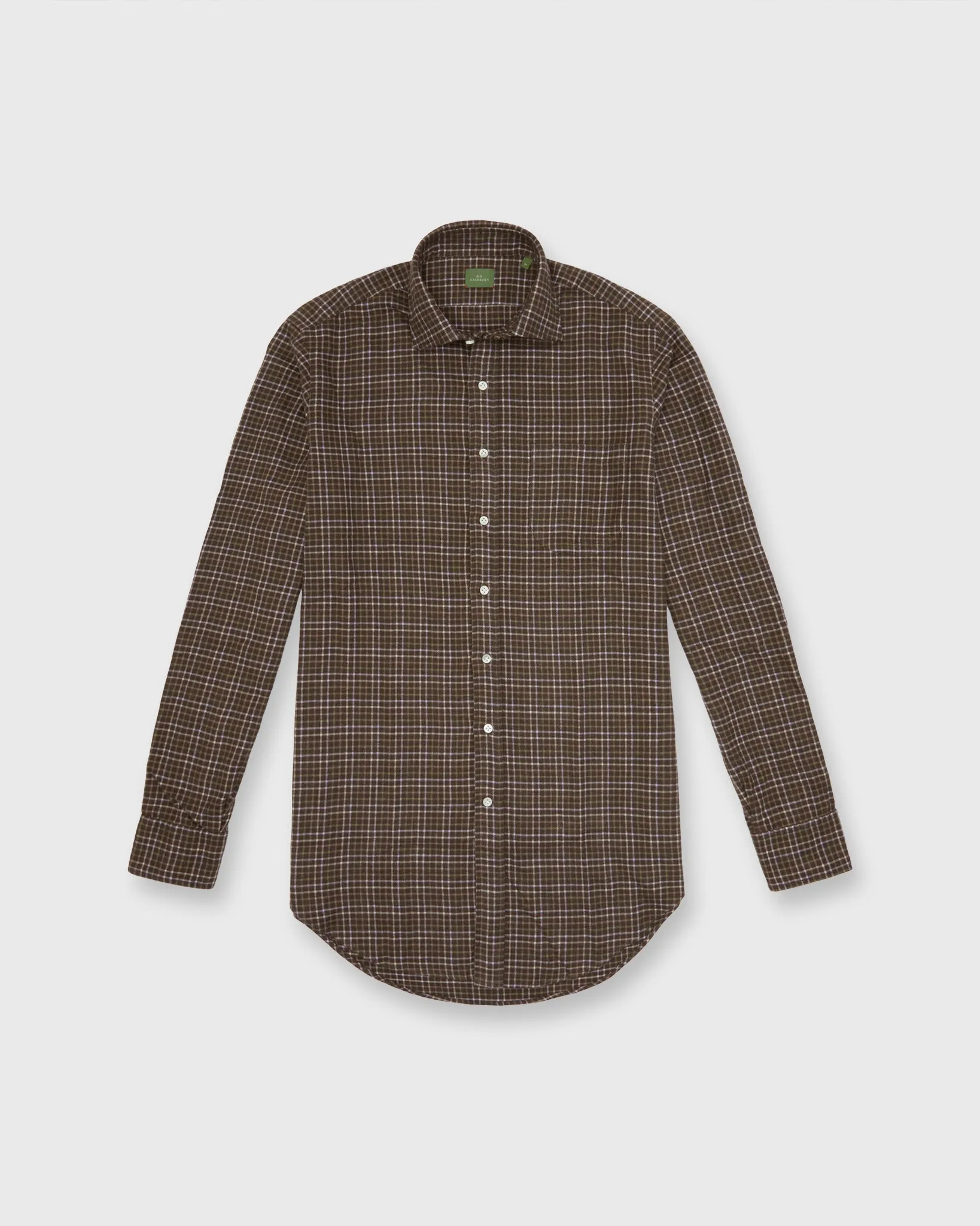 Otto Handmade Sport Shirt in Brown/Lavender/Olive Tattersall Flannel