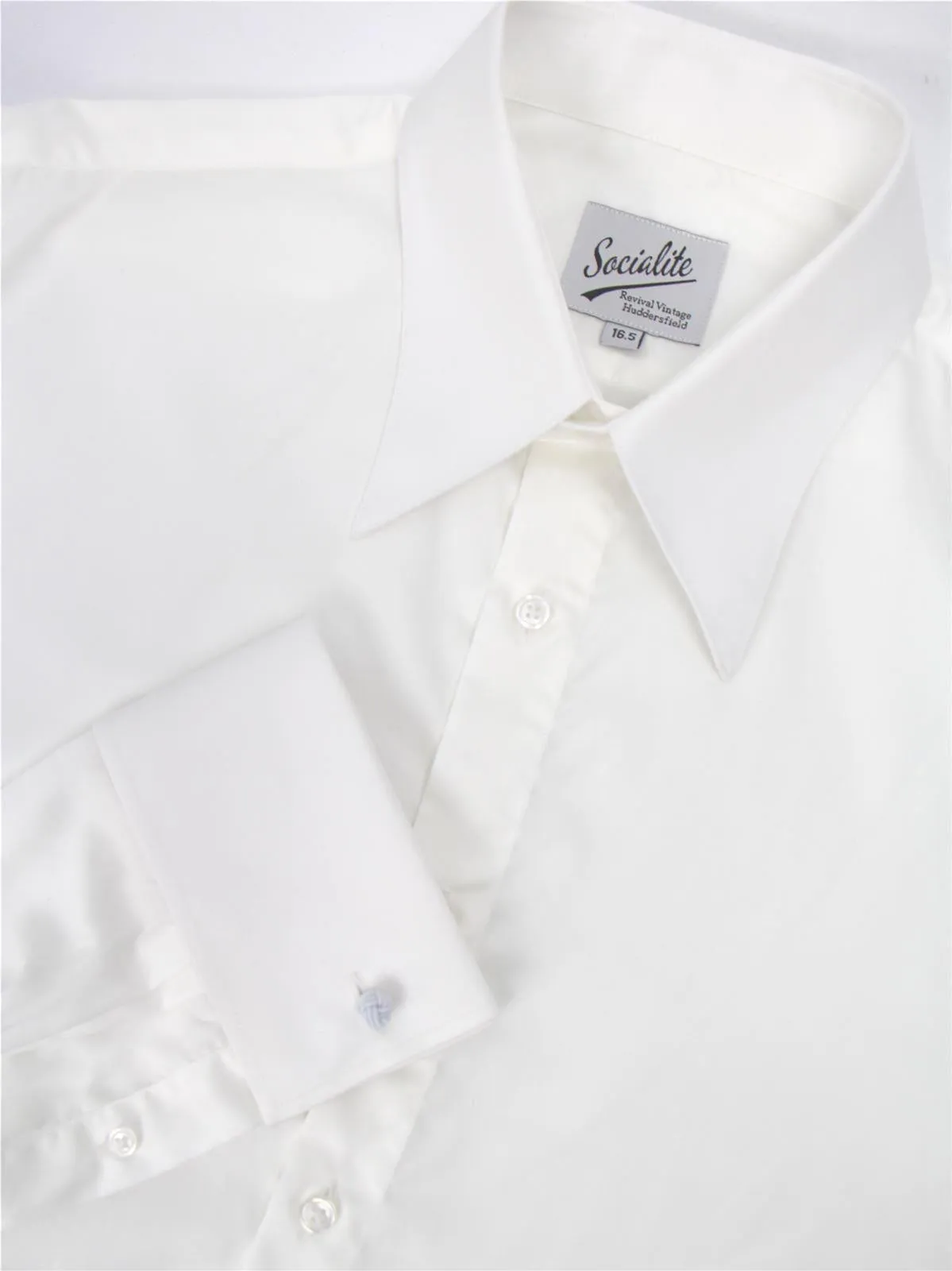 Pearl White Socialite Deluxe Spearpoint Collar Shirt