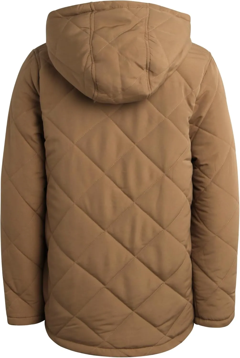 Perry Ellis Boys' Winter Jacket - Suede Microber Quilted Jacket with Hood - Warm Insulated Outerwear Jacket for Boys (8-18)