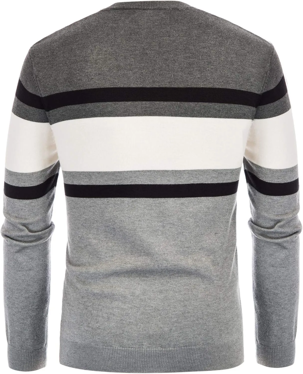 PJ Paul Jones Mens Striped Pullover Sweater Crewneck Contrast Fine Knitted Sweaters