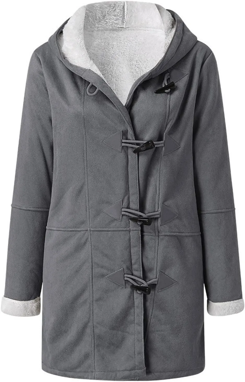 Plus Size Winter Coats for Women 2024 Warm Sherpa Fleece Lined Distressed Jackets Hooded Parka Faux Suede Pea Coat Outerwear