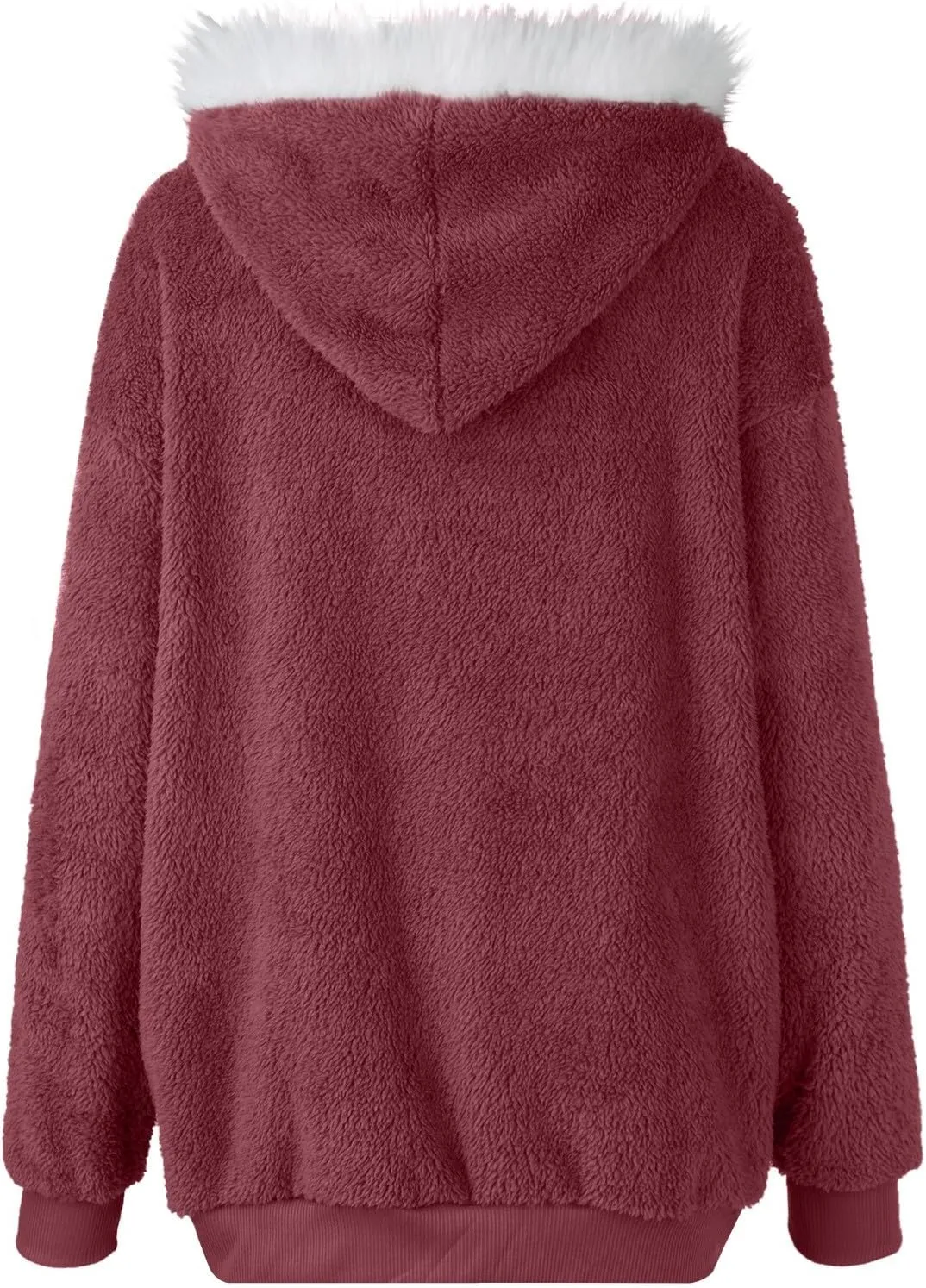 Plus Size Winter Coats for Women Oversized Full Zip Fleece Jacket Baggy Casual Drawstring Fuzzy Warm Jackets w/Pocket