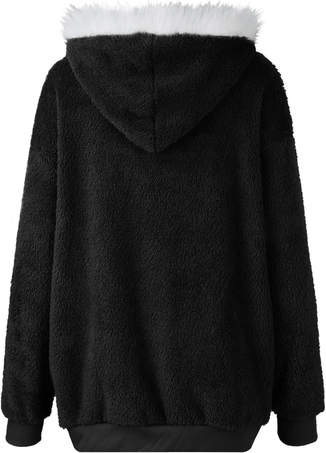 Plus Size Winter Coats for Women Oversized Full Zip Fleece Jacket Baggy Casual Drawstring Fuzzy Warm Jackets w/Pocket