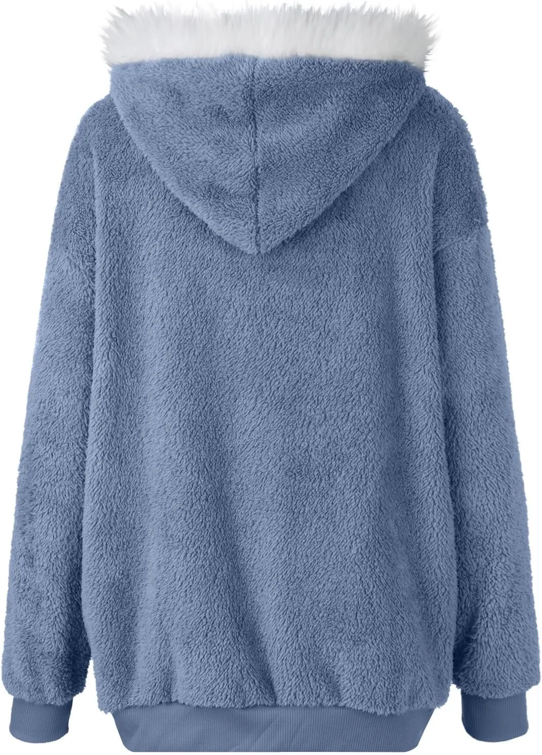 Plus Size Winter Coats for Women Oversized Full Zip Fleece Jacket Baggy Casual Drawstring Fuzzy Warm Jackets w/Pocket