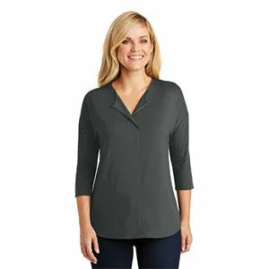 Port Authority Ladies 3/4-Sleeve Soft Split Neck Top