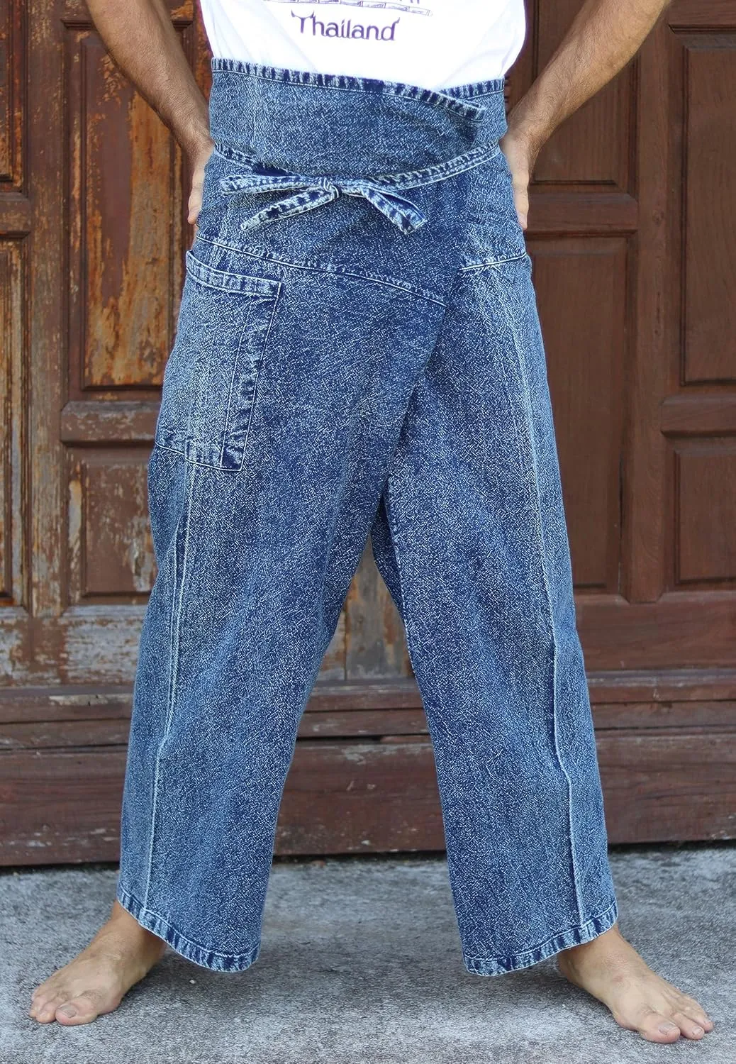 RaanPahMuang Thai Fisherman Pants Men/Women, Loose Yoga, Pirate, Harem Pants, 100% Cotton, Unisex Kimono Pants