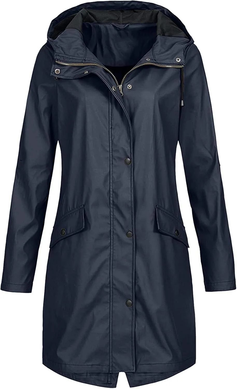 Raincoats for Women Waterproof Long Hooded Rain Jacket Fall Winter Windbreaker Travel Hiking Trench Coats Outerwear