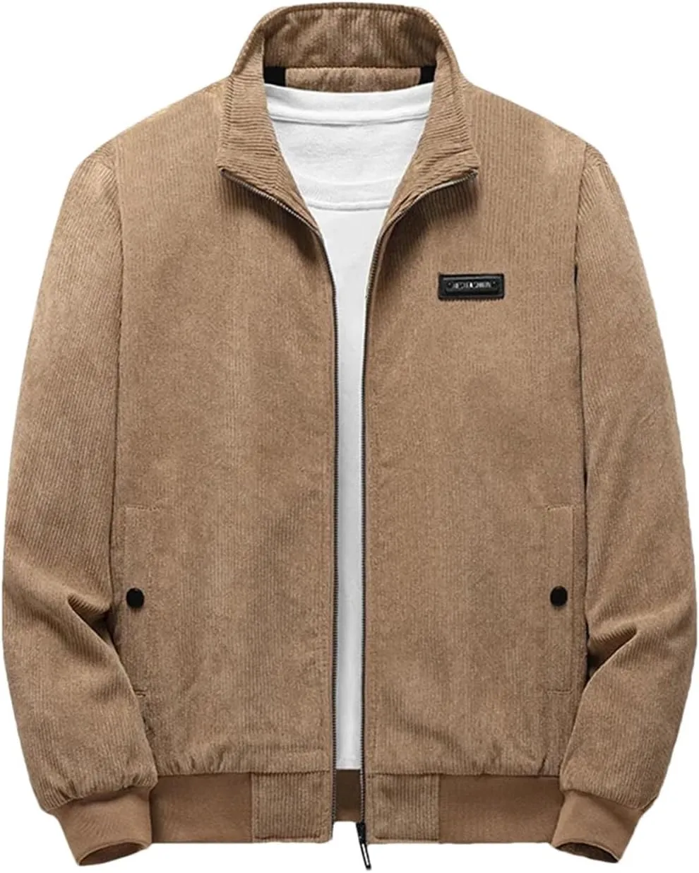 Rfmfkkg Men'S Cotton-Padded Jacket Full Zipper Corduroy Cotton-Padded Jacket Thick Warm Coat Jacket