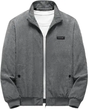 Rfmfkkg Men'S Cotton-Padded Jacket Full Zipper Corduroy Cotton-Padded Jacket Thick Warm Coat Jacket