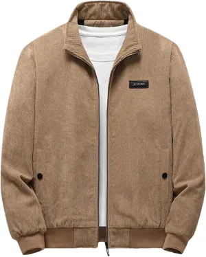 Rfmfkkg Men'S Cotton-Padded Jacket Full Zipper Corduroy Cotton-Padded Jacket Thick Warm Coat Jacket