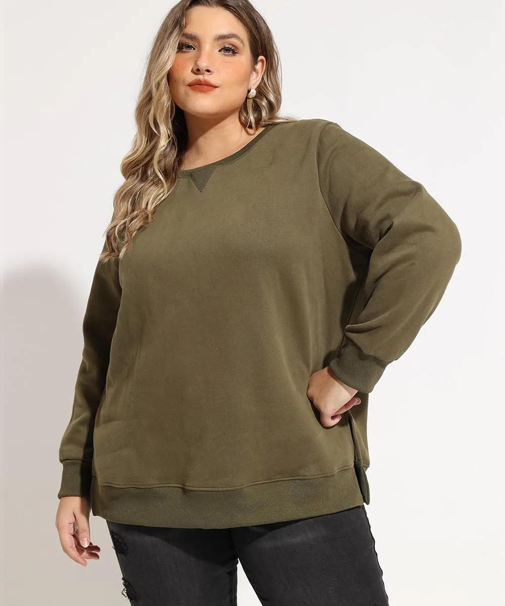 RITERA Plus Size Tops for Women Winter Long Sleeve Basic Loose fit Pullover Sweatshirts Oversized Tunic Shirts