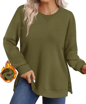 RITERA Plus Size Tops for Women Winter Long Sleeve Basic Loose fit Pullover Sweatshirts Oversized Tunic Shirts
