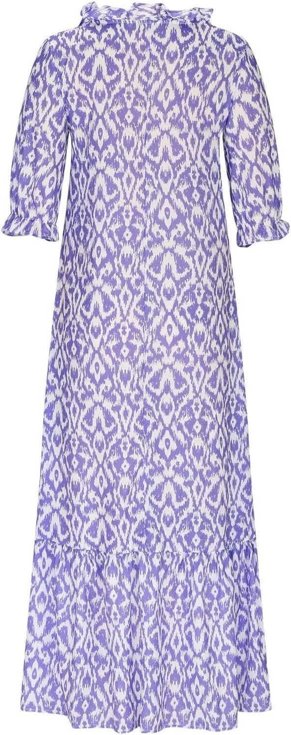 Rvidbe Womens Summer Dresses Casual V Neck Short Sleeve Floral Print Boho Maxi Dress Flowy Plus Size Beach Vacation Sundress
