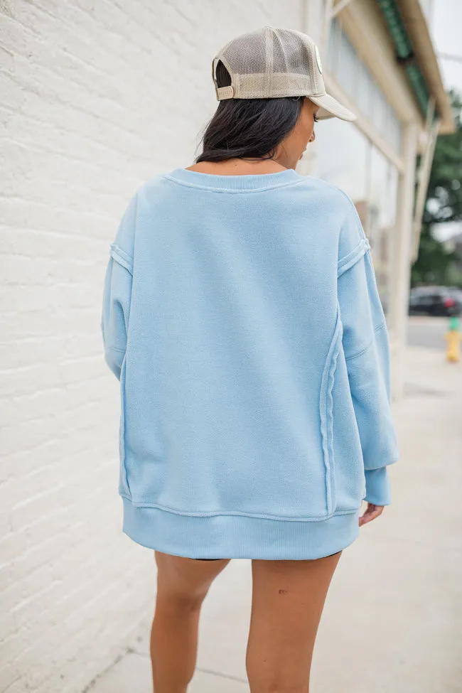 Scouted Out Blue Oversized Fleece Sweatshirt FINAL SALE