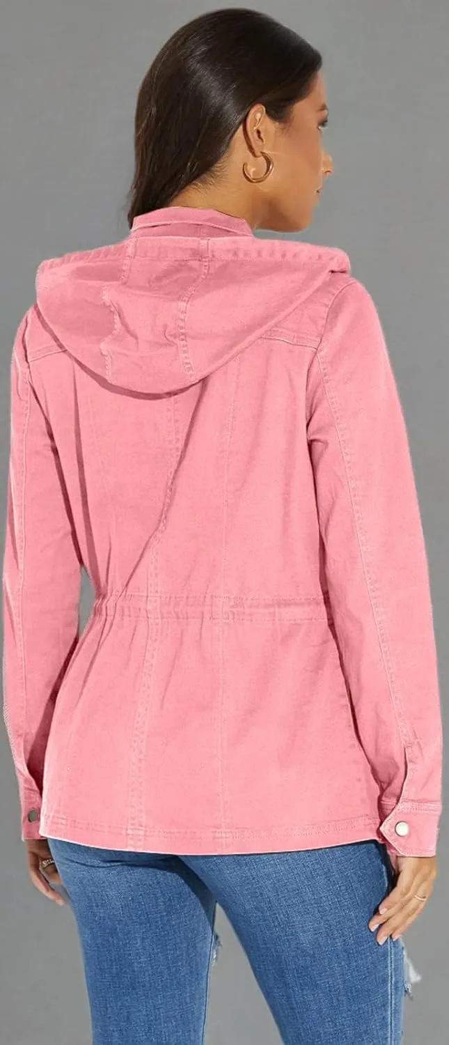 sexycherry Casual Jackets for Women Long Sleeve Lightweight Outwear Bomber Coats with Pockets