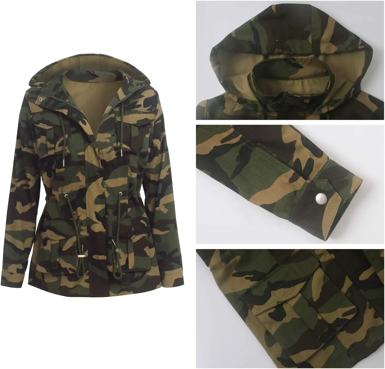 sexycherry Casual Jackets for Women Long Sleeve Lightweight Outwear Bomber Coats with Pockets