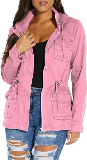 sexycherry Casual Jackets for Women Long Sleeve Lightweight Outwear Bomber Coats with Pockets