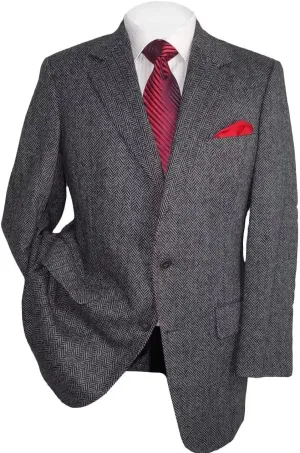 SHUZHXLZANGY Tweed Blazer Men Sport Coats and Blazers for Men Slim Fit Herringbone Suit Jacket