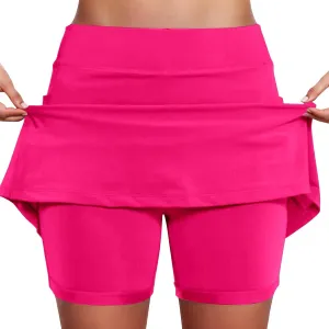 Skorts for Women with Pockets High Waist Tummy Control Yoga Shorts Casual Athletic Tennis Mini Skirt with Shorts Underneath