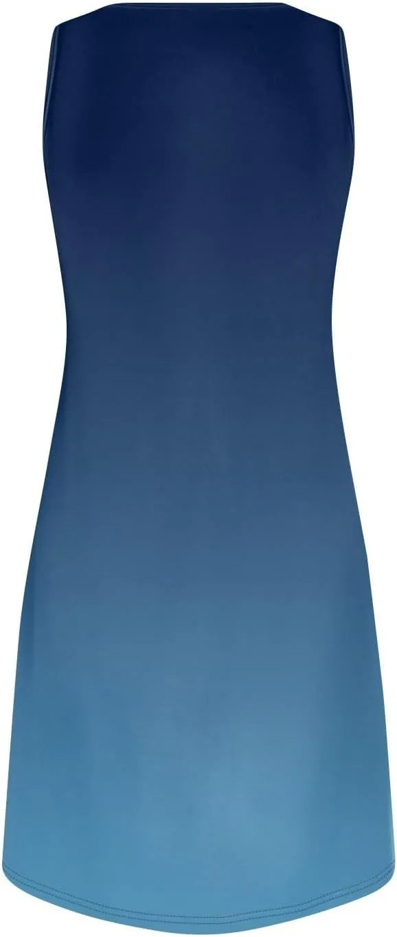 Summer Dresses for Women 2025 Casual A Line Sundress Sleeveless Crew Neck Beach Vacation Dress Printed Tank Dress