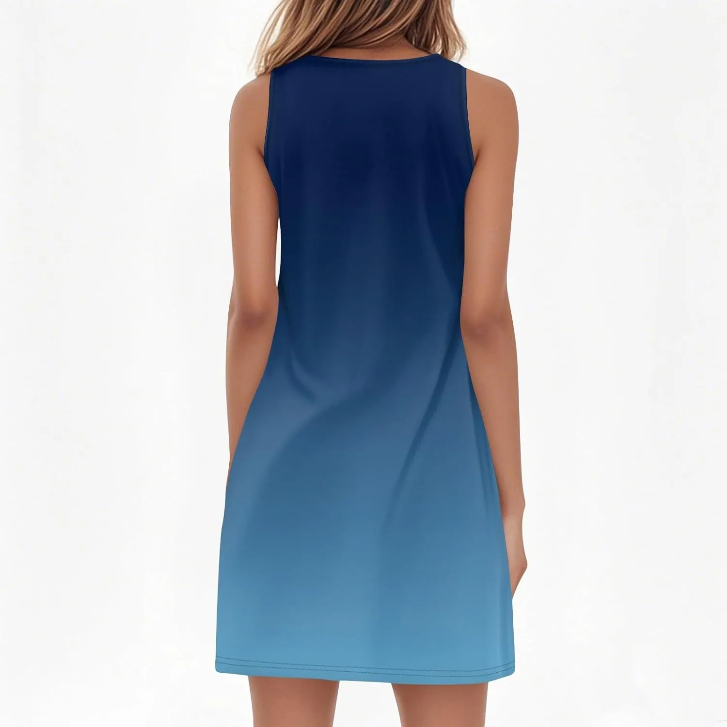 Summer Dresses for Women 2025 Casual A Line Sundress Sleeveless Crew Neck Beach Vacation Dress Printed Tank Dress