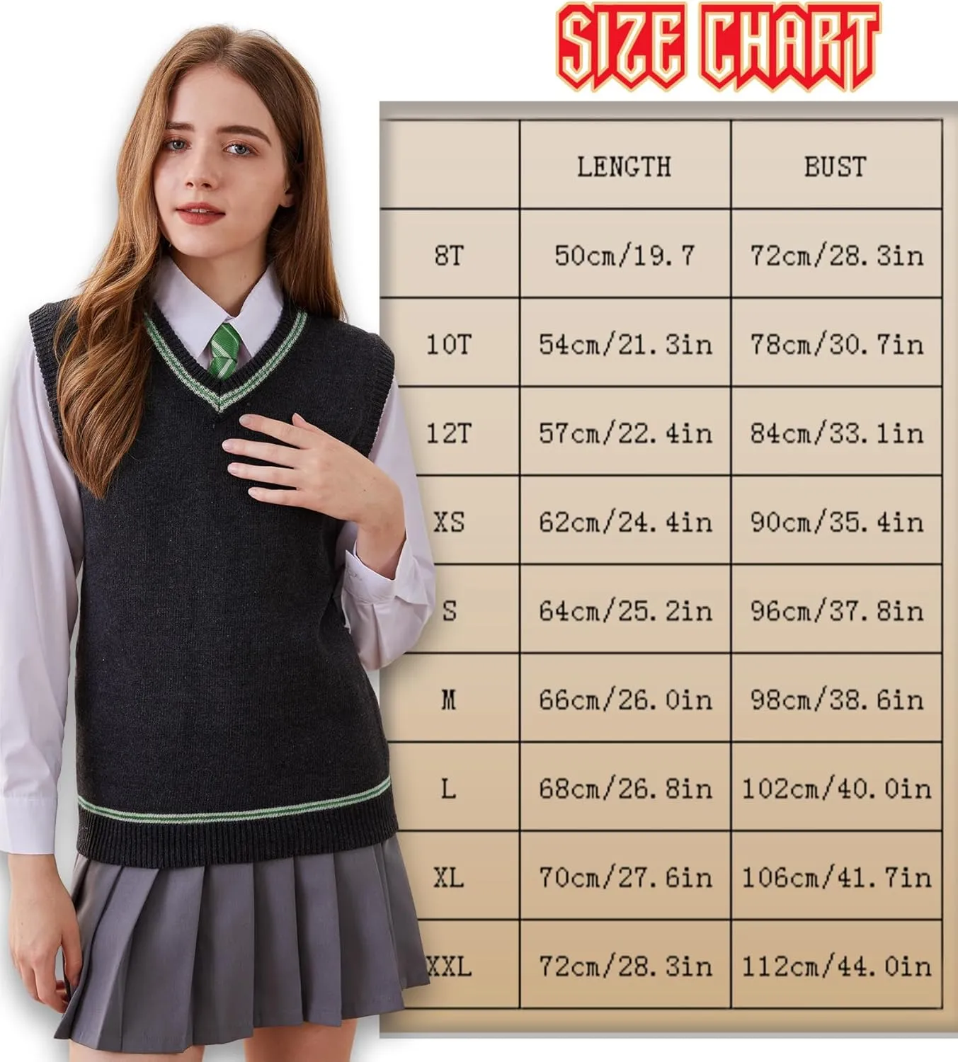 Sweater Vest Knit V-Neck Sleeveless Pullover Halloween Cosplay Costumes Cardigan Vest Waistcoat Unisex Fall Winter