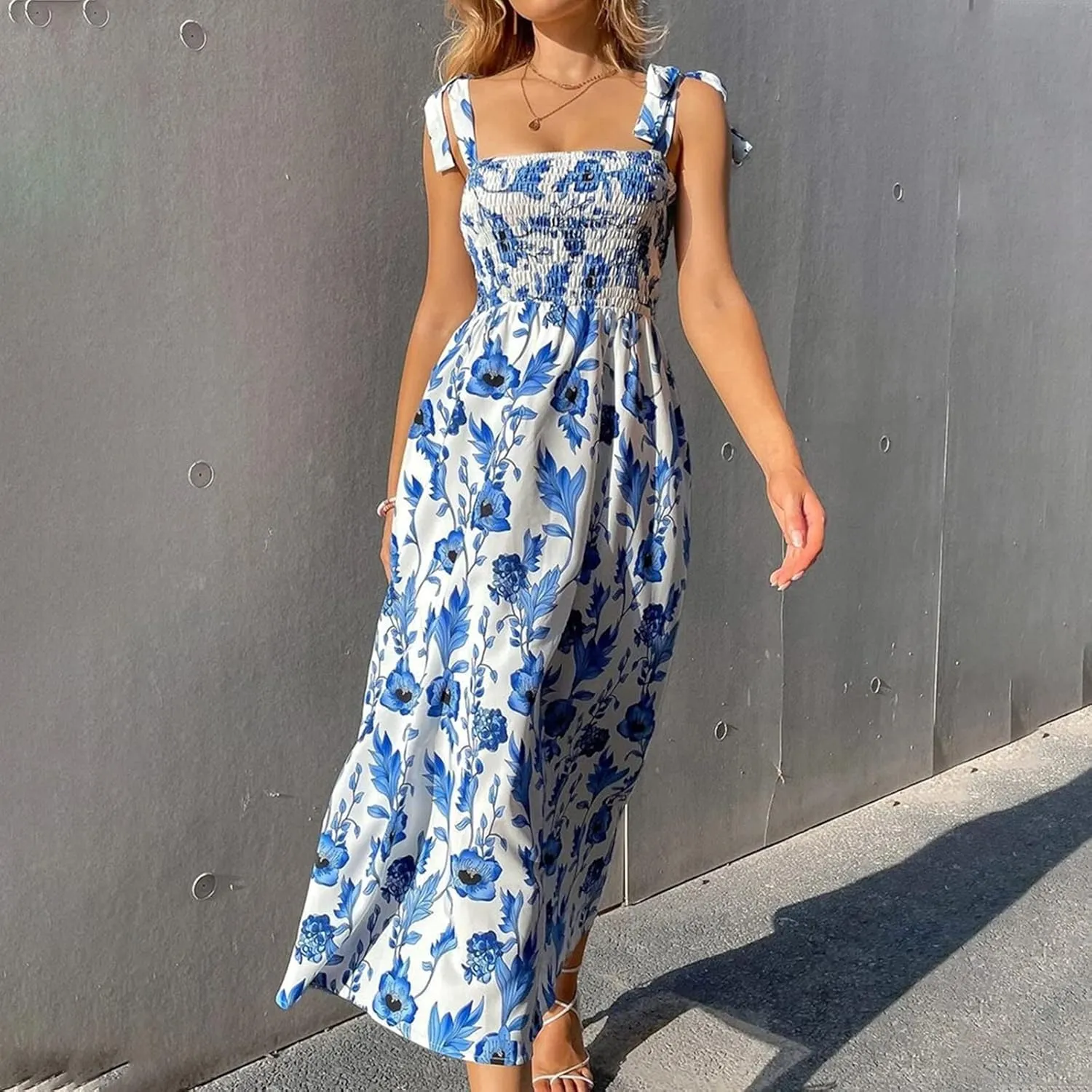 TARIENDY Maxi Dresses for Women 2025 Casual Beach Outfits Sleeveless Vacation Sundress Loose Comfy Summer Long Sundress