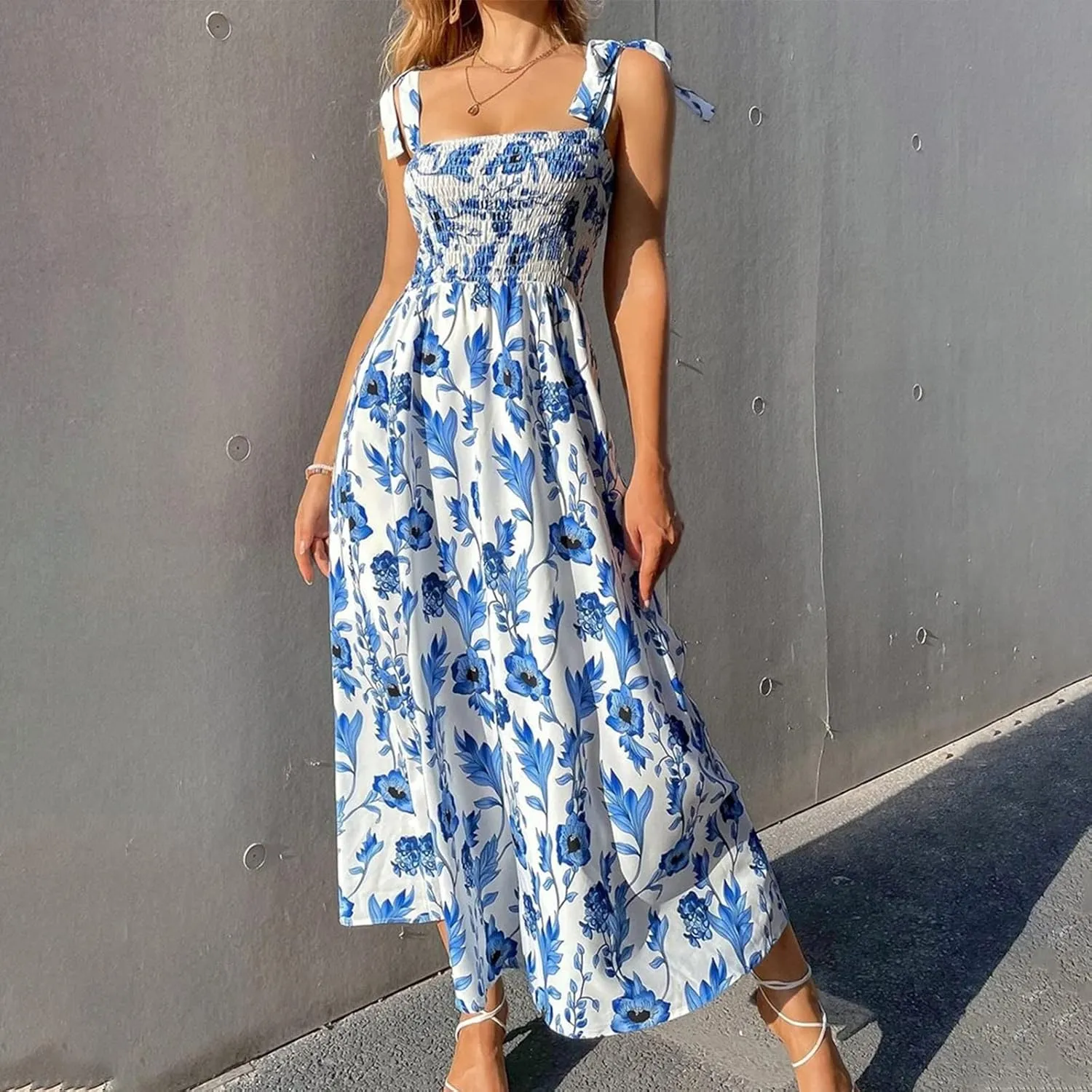 TARIENDY Maxi Dresses for Women 2025 Casual Beach Outfits Sleeveless Vacation Sundress Loose Comfy Summer Long Sundress
