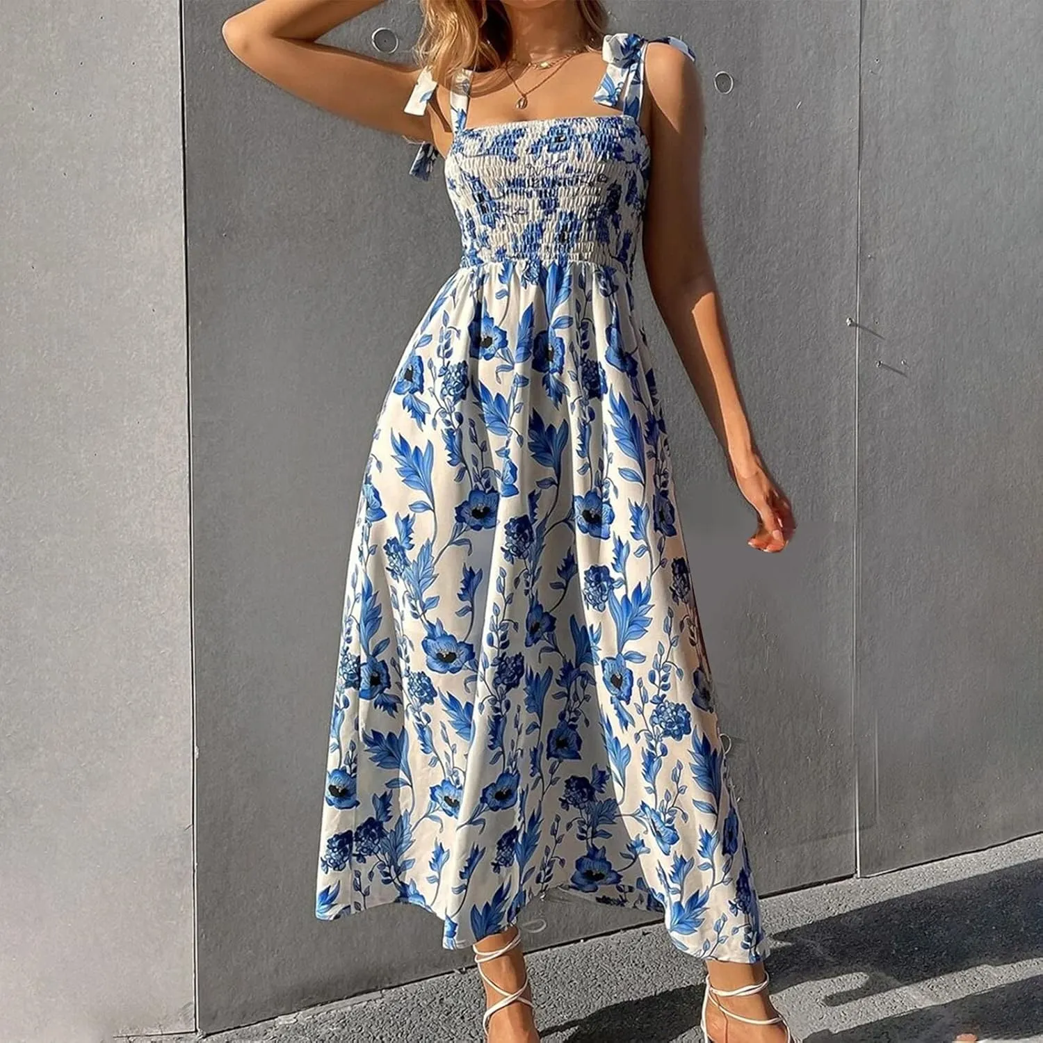 TARIENDY Maxi Dresses for Women 2025 Casual Beach Outfits Sleeveless Vacation Sundress Loose Comfy Summer Long Sundress