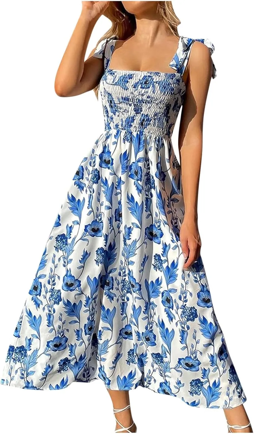 TARIENDY Maxi Dresses for Women 2025 Casual Beach Outfits Sleeveless Vacation Sundress Loose Comfy Summer Long Sundress