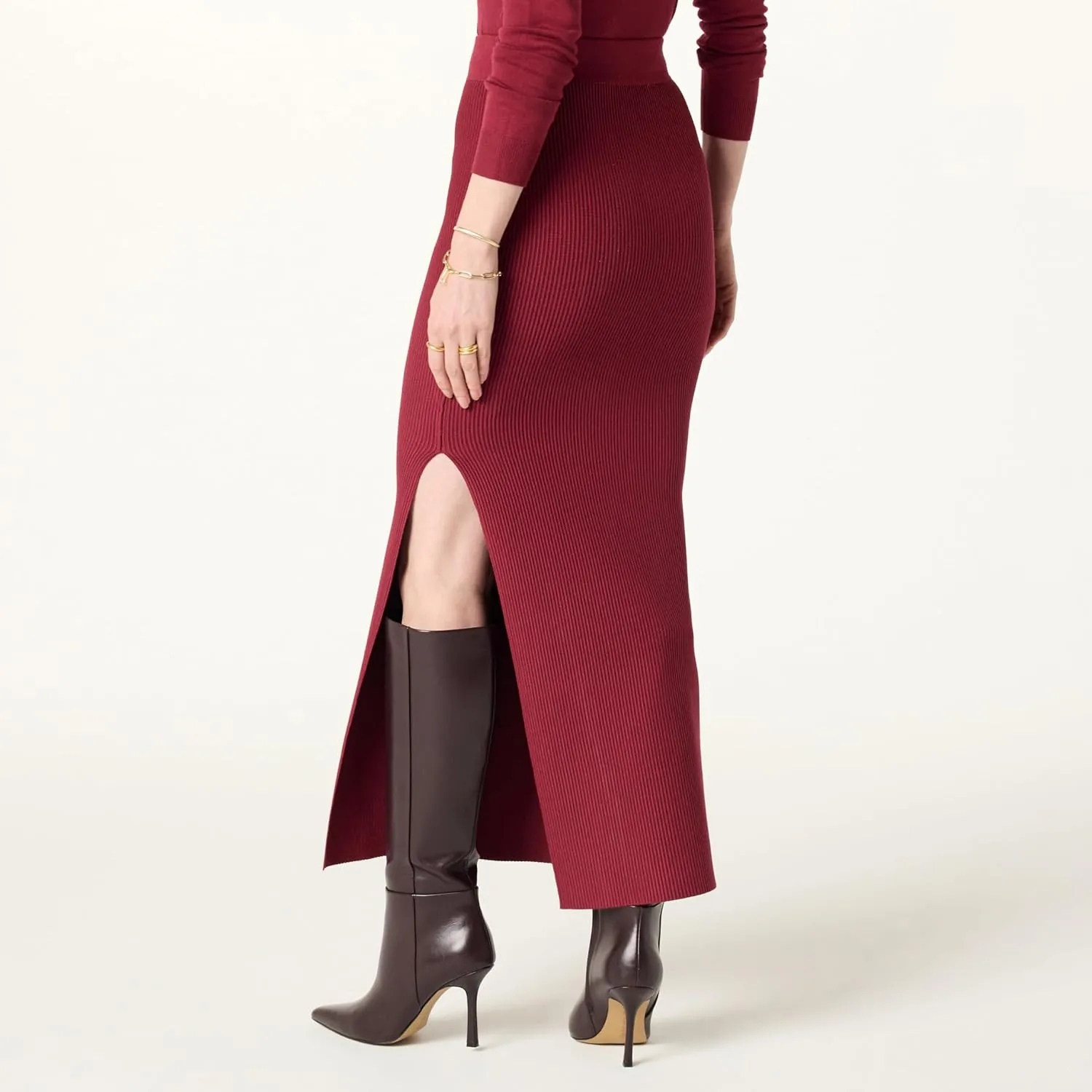 The Drop Women's Tyler Ribbed Sweater Skirt