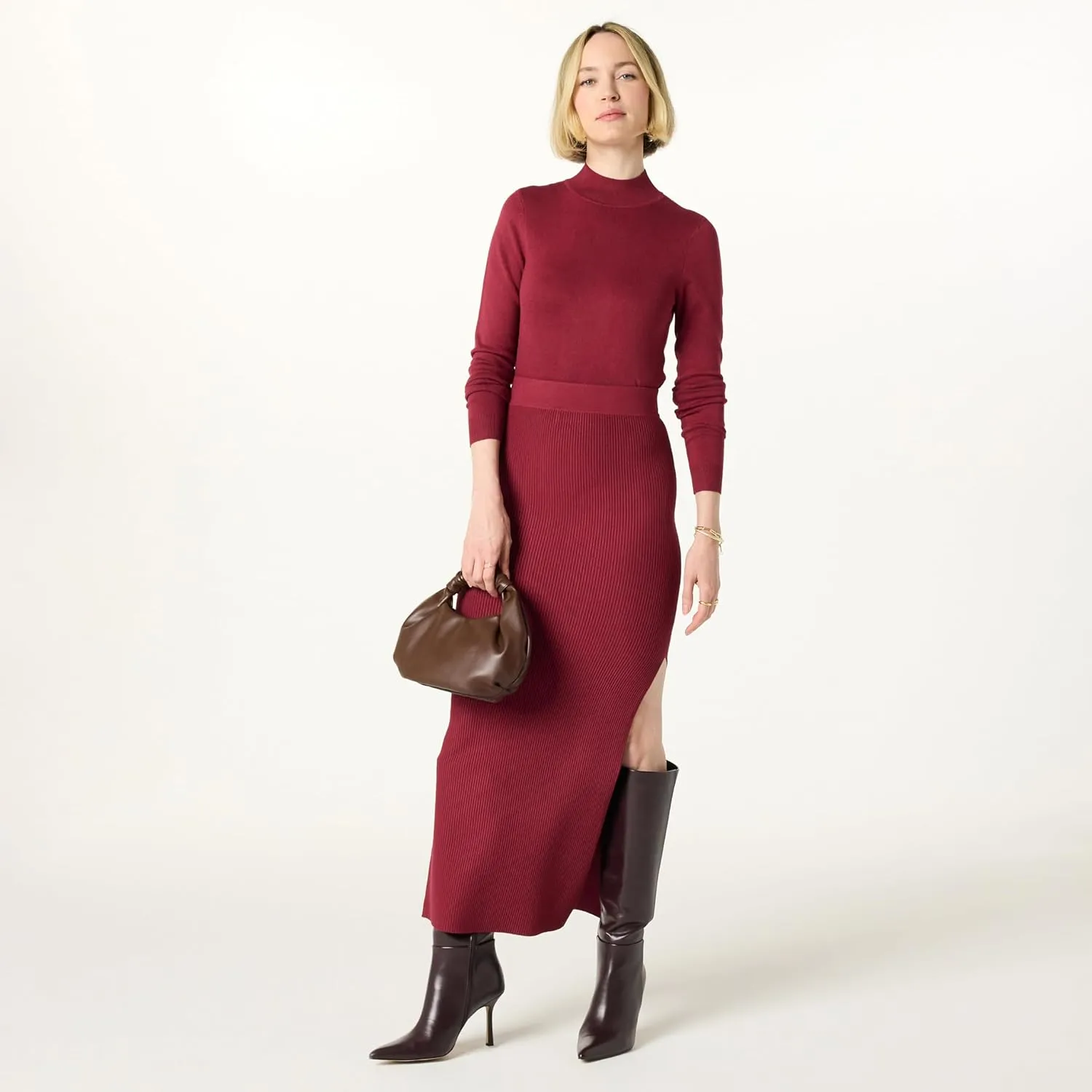 The Drop Women's Tyler Ribbed Sweater Skirt