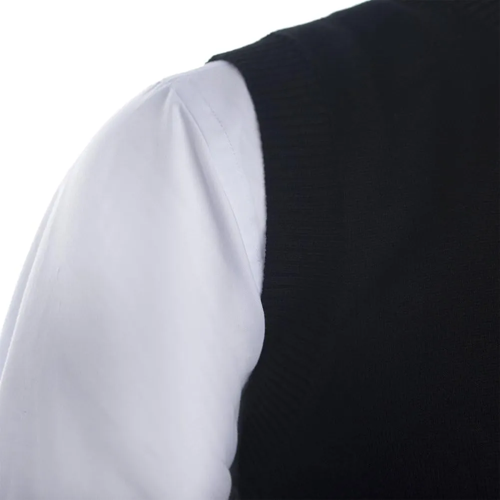 TopTie Men Business Solid Color Plain Sweater Vest, Cotton Fit Casual Pullover