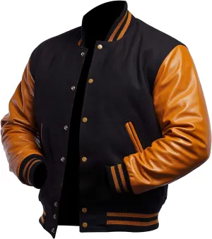 Unisex Women/Mens Varsity Letterman Jacket | College Baseball High School Bomber Wool   Faux Leather Jacket